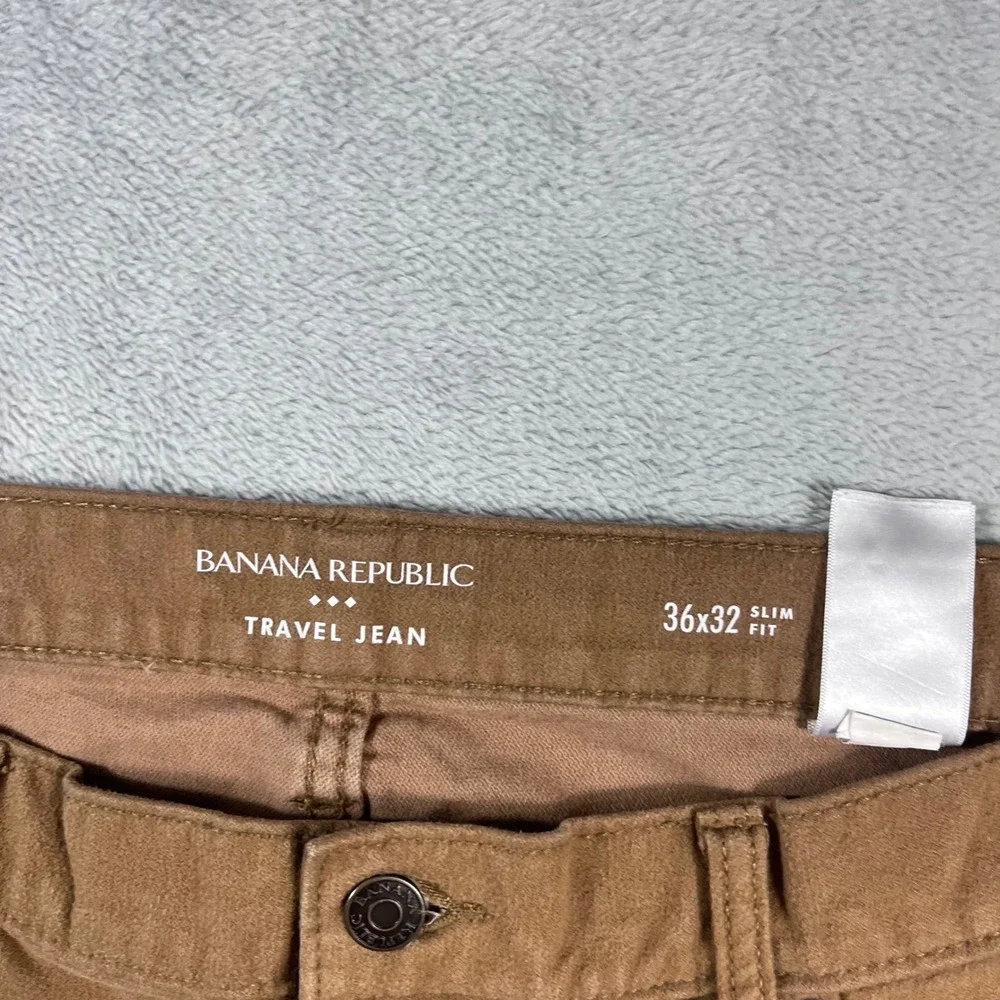 Banana Republic Travel Jeans Mens 36x32 Slim Fit Brown Earth Tone 5-Pocket Pants